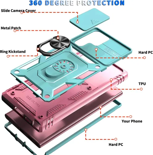 Miniatura 5 de Funda para Galaxy S22 Ultra, a prueba de golpes, resistente a los impactos con lente deslizante Funda protectora para Samsung Galaxy S22 Ultra
