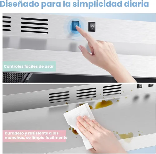 Miniatura 6 de Comfee CVU30W2AST Campana extractora de 30 pulgadas con conducto/sin conducto, campana de ventilación duradera de acero inoxidable para debajo