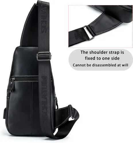 Miniatura 181 de LUKZIJAES Bolso bandolera de cuero genuino para hombre