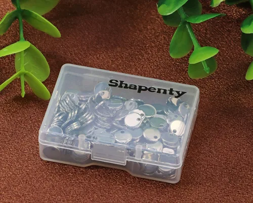 Miniatura 3 de Shapenty Dije pequeño redondo de acero inoxidable plano en blanco para estampado, mini discos a granel para pulseras, aretes, collares, dijes