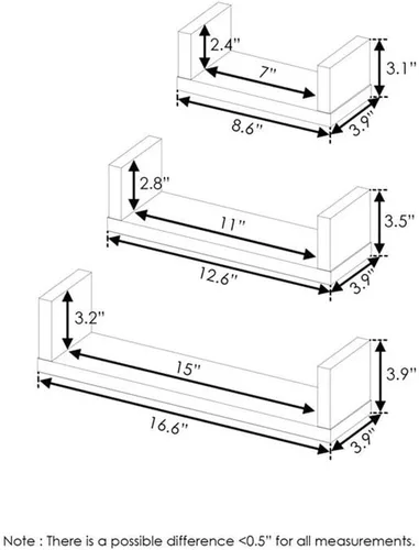 Miniatura 3 de FURINNO Estantes flotantes montados en la pared Indo, Espresso