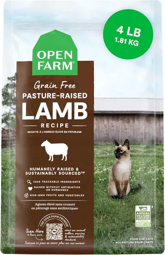 Miniatura 19 de Open Farm - Alimento seco para gatos sin granos de cordero criado en pasto, receta de cordero criado humanamente con superalimentos sin OMG y sin