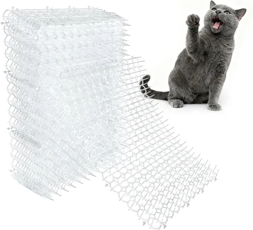 Miniatura 10 de Tapete de 16 x 13 pulgadas para gatos, paquete de 10 alfombrillas para gatos con púas – Solución disuasoria de mascotas para interiores y exteriores