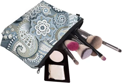 Miniatura 5 de Deanfun - Bolsa de maquillaje impermeable con diseño de mandala y flores, impermeable, espaciosa, cosmetiquera, bolsa de viaje ideal como regalo