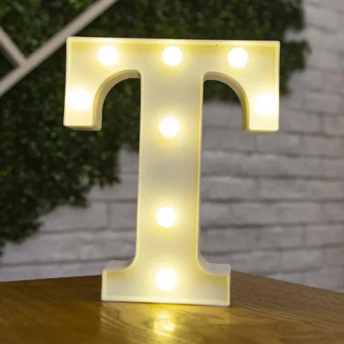 Miniatura 18 de anso Letras LED del alfabeto con números iluminados, letras de plástico blanco, decoración de pie de la A a la Z 0 ~ 9 (rosa corazón)