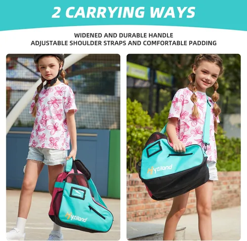 Miniatura 5 de Breathable Skate Bag with Adjustable Shoulder Strap - Large Capacity Fits Inline, Ice & Most Roller Skates verde ( A Green )