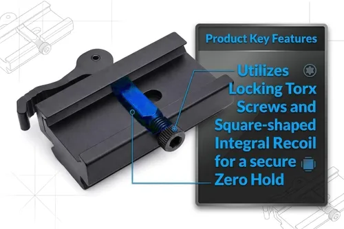 Miniatura 4 de 360 Tactical Picatinny de 1 pulgada de alto perfil de montaje elevador corto negro mate 8 ranuras para visores y ópticas (90 y 45 grados - montaje)
