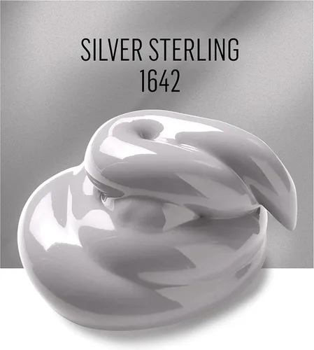 Miniatura 3 de FolkArt Pintura acrílica para exteriores en varios colores (2 onzas), plata esterlina metálica 1642 Plata de ley metálica