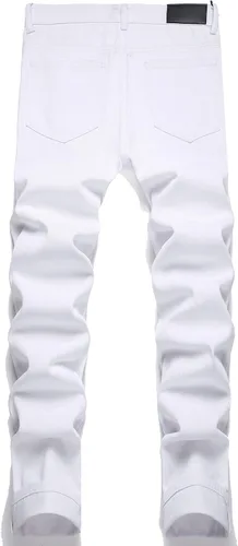Miniatura 2 de OIIIO Pantalón vaquero de pierna recta rasgados para hombre
