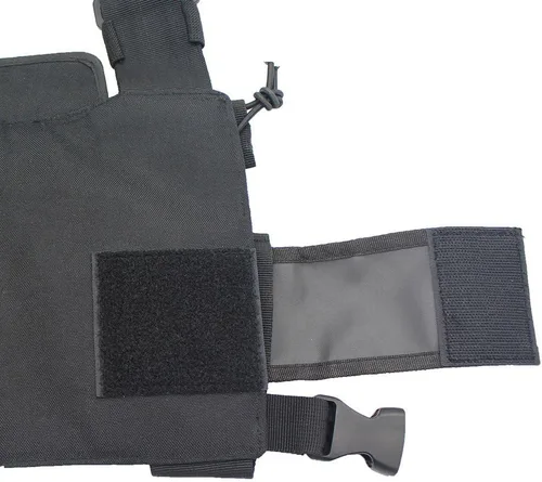 Miniatura 5 de Arnés de radio para el pecho, bolsa de bolsillo, chaleco para radio bidireccional (Rescue Essentials) (negro)