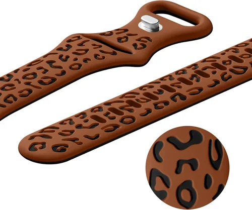 Miniatura 6 de CreateGreat Correas Delgadas con Grabado de Leopardo Compatibles con Apple Watch de 41mm 40mm 38mm 49mm 46mm 45mm 44mm 42mm para Mujeres, Correa