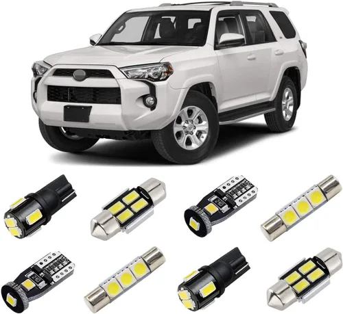 Kit de luz interior LED blanca para Toyota 4Runner 2010-2020 2021 2022 súper brillante 6000K paquete de bombillas LED interiores + luces de Blanco