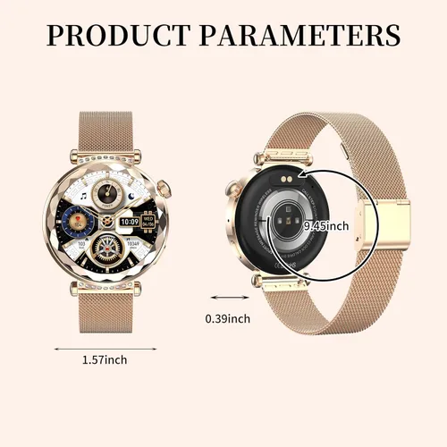 Miniatura 6 de Reloj inteligente para mujer, rastreador de actividad física para Android/iOS, pantalla AMOLED de 1.19 pulgadas con ciclo femenino, frecuencia