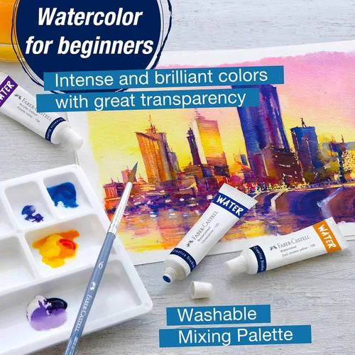 Miniatura 2 de Faber-Castell Juego de pintura de acuarela, 24 tubos de acuarelas líquidas (0.3 onzas líquidas) y paleta de pintura para mezclar, suministros