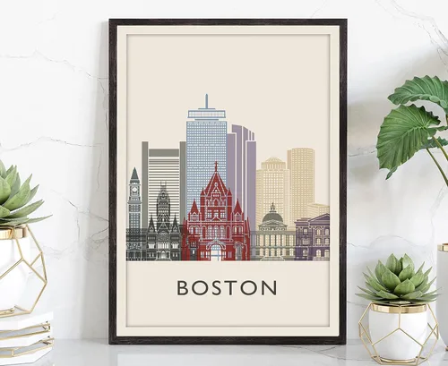 Miniatura 16 de Póster de ilustración de Albuquerque, póster de horizonte de Albuquerque, impresión de paisaje urbano y monumento, ilustración de arte de pared