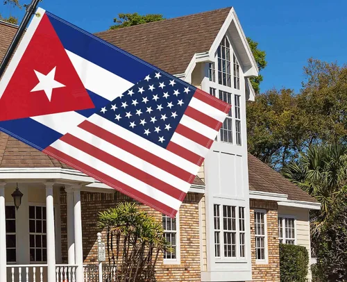 Miniatura 4 de Bandera de Cuba de Estados Unidos de 3 x 5 pies, gran pancarta cubana de América 150D para exteriores, impresión de doble cara, decoración americana