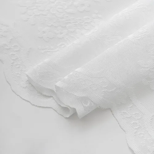 Miniatura 7 de TUDECO Cortina de Ducha Blanca Tamaño Cabina - Cortina de Ducha de Encaje Campestre 36 x 72 Pulgadas con Cenefa Adjunta, Cortina de Ducha Estrecha