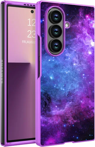 Miniatura 9 de GUAGUA Funda para Samsung Galaxy Z Fold 7, brilla en la oscuridad, linda nebulosa espacial noctilucente, luminosa, delgada, protectora a prueba