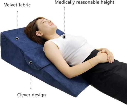 Miniatura 6 de Bed Wedge Pillow with Memory Foam Top, for Leg and Back Support Pain Relief Triangle Support Pillow, Wedge Pillows for Reading and Rest, with