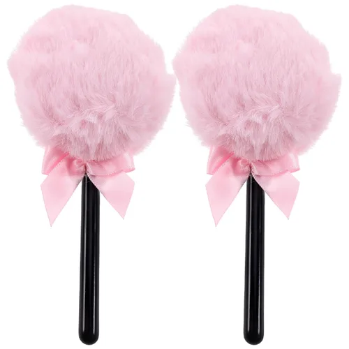 KALLORY 2 piezas de paletas en polvo para debajo de los ojos, esponjosas y sueltas, herramientas de mango de maquillaje cosmético y cara grande para