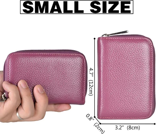 Miniatura 4 de Easyoulife billetera para tarjetas de crédito de cuero auténtico con espacio para 26 tarjetas