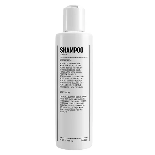Blu Atlas - Champú natural para hombres, sin sulfato para todo tipo de cabello, 15 ingredientes, sin relleno, ayuda con la caspa y el cuero