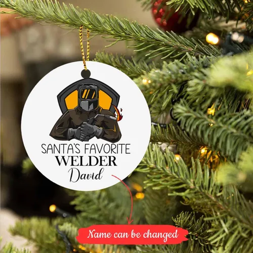 Miniatura 2 de Adorno de cristal personalizado para peluquero de perro favorito de Santa, adorno de Navidad para peluquero de perros 2025, adornos personalizados