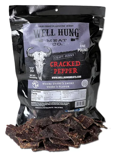 Miniatura 6 de Well Hung Meats Paquete de Muestra de 8 Unidades Carne Seca Artesanal de Res 8x2oz Bolsas Resellables