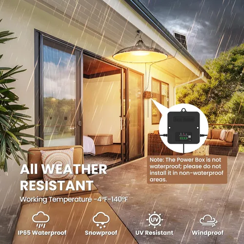 Miniatura 6 de Luz solar para interiores y exteriores, luz colgante diurna blanca cálida disponible con cuerda de tracción, del atardecer al amanecer, 3 modos