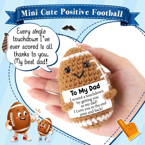 Miniatura 5 de Divertidos regalos para el día del padre de parte de hija, hijo, esposa, ganchillo positivo hecho a mano, regalo de cumpleaños para papá, lindo