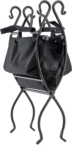 Miniatura 6 de Uniflame Soporte para leña de hierro forjado de lujo, color negro