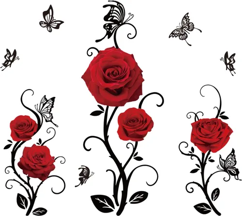Miniatura 10 de SUPERDANT Calcomanías de Pared para el Día de San Valentín Lindo Ángel Osito Corazón Romántico Decoración de Pared Calcomanías de Arte de Pared