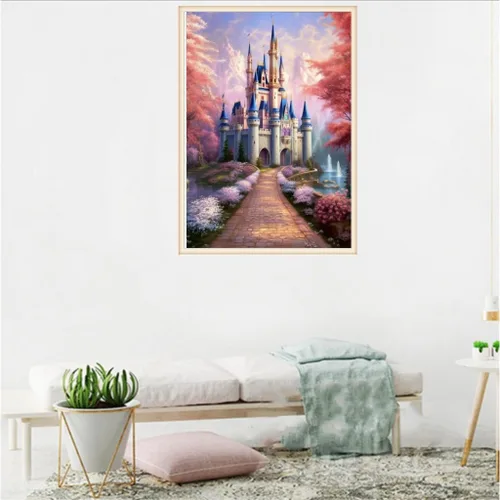 Miniatura 6 de Kit de pintura de arte de diamante 5D para bricolaje, diseño de punto de cruz de dibujos animados, pintura de diamante, lienzo con diamantes