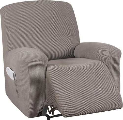 Miniatura 35 de Turquoize Funda elástica para silla reclinable, funda para sofá reclinable, funda de sofá de 1 pieza con bolsillo lateral, funda protectora