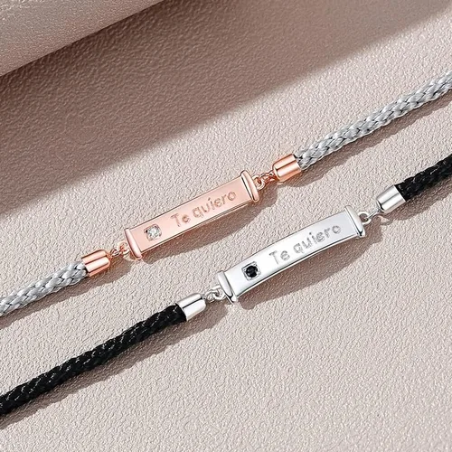Miniatura 3 de VOYOMI Pulseras de promesa de cuerda para parejas pulseras de amistad para dos pulseras para mejores amigas pulseras para parejas regalos para novio