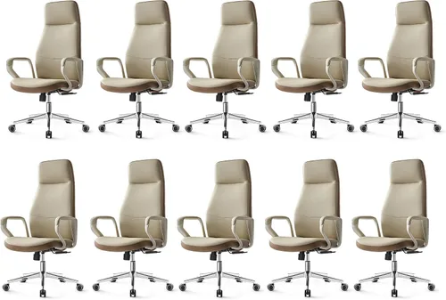 EUREKA ERGONOMIC Clara - Silla de oficina ejecutiva, silla de trabajo de piel sintética, silla de escritorio giratoria de respaldo alto con soporte