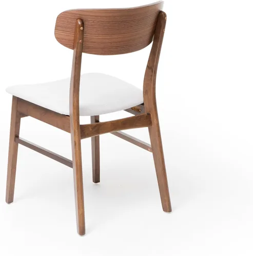 Miniatura 9 de Christopher Knight Home Lucious - Sillas de comedor con acabado de tela y nogal, juego de 2 piezas, color beige claro