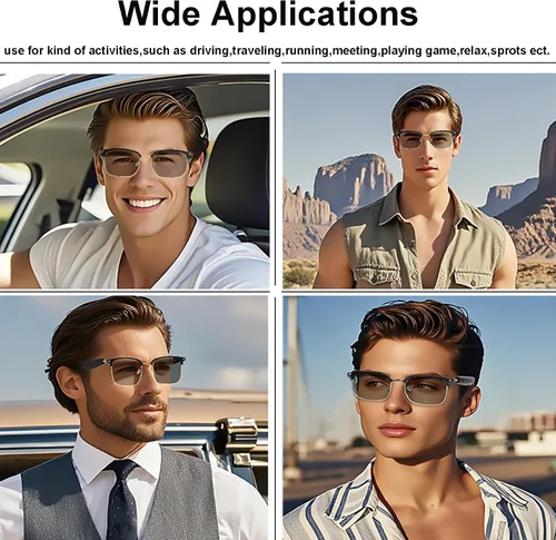 Miniatura 6 de Lentes inteligentes, anteojos Bluetooth para hombres y mujeres, sonidos de oído abierto, lente de transición para deportes exteriores, anteojos