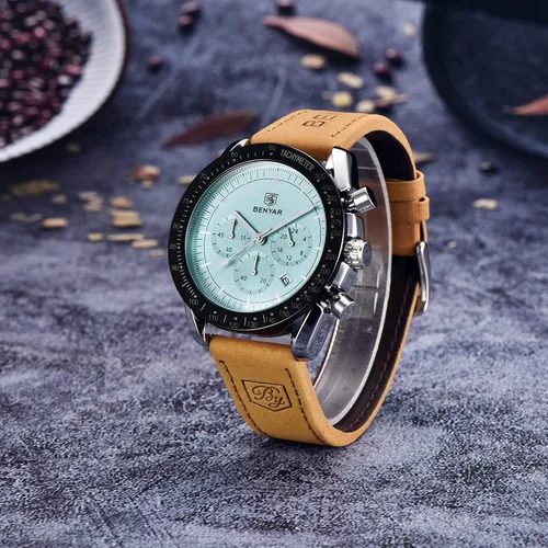 Miniatura 8 de BY BENYAR Reloj de pulsera para hombre Tienda analógico, relojes para hombre, negocios, trabajo, impermeable, cronógrafo, para hombre, moda