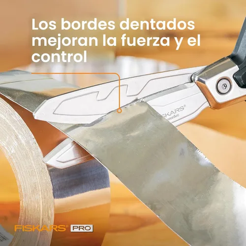 Miniatura 3 de Tijeras de Taller Fiskars Pro PowerArc, Tijeras de Acero Inoxidable Resistentes, Herramienta de Grado Industrial para Edificación y Construcción, 10