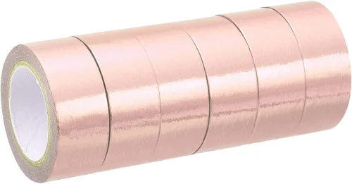 Miniatura 9 de PATIKIL Cinta adhesiva metálica Washi de 0.591 in x 16.4 ft, paquete de 6 calcomanías adhesivas de papel de arte para bricolaje, manualidades, Rosa