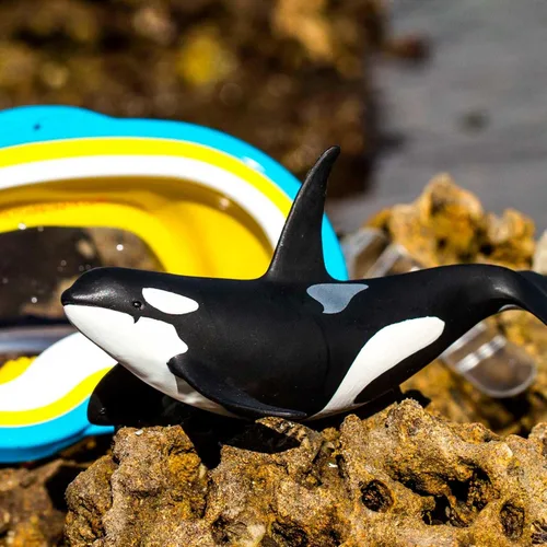 Miniatura 4 de Safari Ltd. Figura de orca Wild Safari Sea Life - Figura realista de modelo de ballena asesina de 6 pulgadas, juguete educativo para niños y niñas a