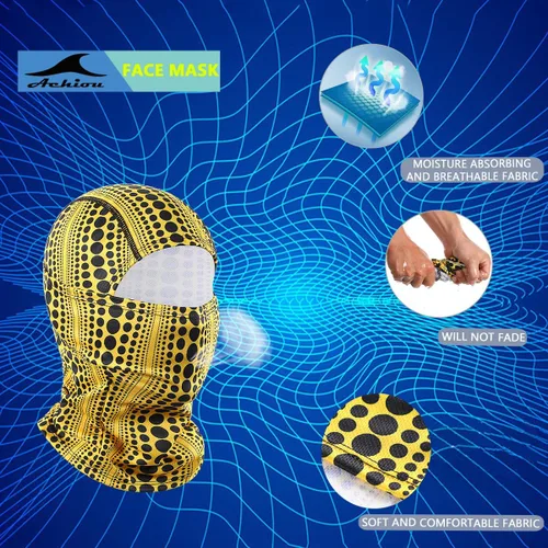 Miniatura 2 de Achiou - Pasamontañas, máscara facial, para hombres o mujeres, máscara de cara completa con capucha, para nieve, motocicleta, correr, clima frío