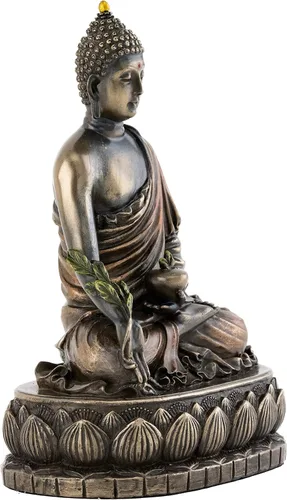 Miniatura 4 de Top Collection Estatua de Buda de la medicina, escultura de Buda de curación en bronce fundido en frío de primera calidad, figura coleccionable