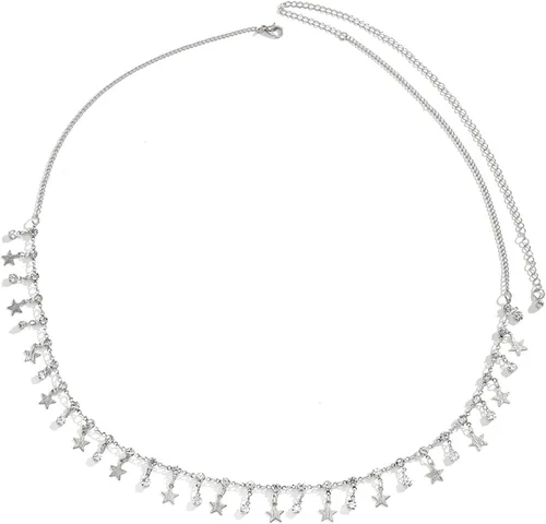 Miniatura 5 de Sexy estrellas colgante de diamantes de imitación cadena de cintura cinturón verano estrella borla cadena cuerpo cadena festival rave vientre collar