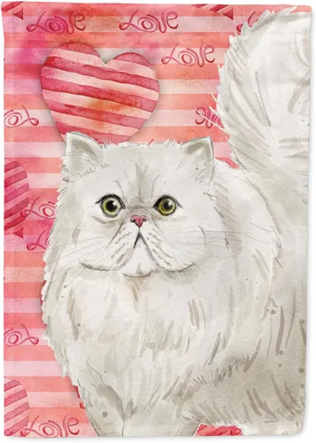 Caroline's Treasures CK3050GF - Bandera de jardín con diseño de gato persa, bandera roja para buzón, bandera decorativa para patio exterior, obras