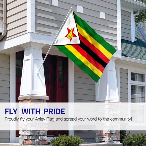 Miniatura 2 de Anley Fly Breeze - Bandera de Zimbabwe de 3 x 5 pies, color vivo y a prueba de decoloración, cabecera de lona y doble costura, banderas de Zimbabwe
