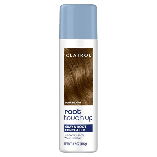 Clairol Spray de coloración temporal para el cabello para retoque de raíces, color marrón claro, cobertura instantánea de raíces grises de aspecto