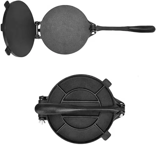 Miniatura 5 de APLANAMOS - Prensa de tortilla de maíz y harina de hierro fundido resistente de 8 pulgadas, prensa Roti, tortillero