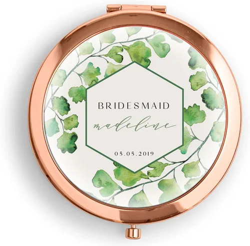 Miniatura 11 de WEDDINGSTAR Espejo compacto personalizado grabado personalizado, oro rosa - Fiesta en el jardín